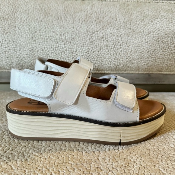 MIZ MOOZ Violetta White Leather Platform Adjustable Sport Sandal Sz 39 - Picture 8 of 15